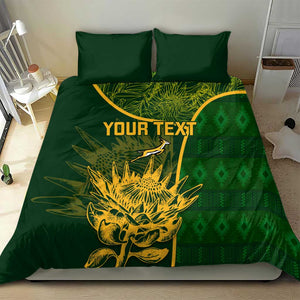 Custom South Africa Rugby Bedding Set Go Champions Springboks Flower