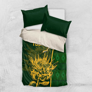 Custom South Africa Rugby Bedding Set Go Champions Springboks Flower