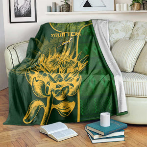 Custom South Africa Rugby Blanket Go Champions Springboks Flower