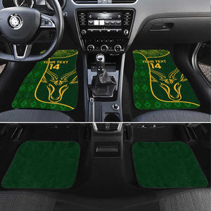 Custom South Africa Rugby Car Mats Go Champions Springboks Flower