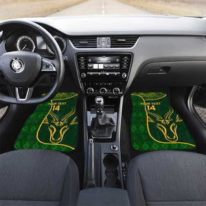 Custom South Africa Rugby Car Mats Go Champions Springboks Flower