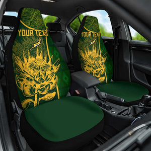 Custom South Africa Rugby Car Seat Cover Go Champions Springboks Flower