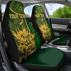 Custom South Africa Rugby Car Seat Cover Go Champions Springboks Flower