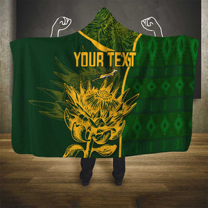 Custom South Africa Rugby Hooded Blanket Go Champions Springboks Flower