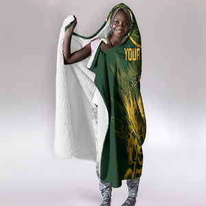 Custom South Africa Rugby Hooded Blanket Go Champions Springboks Flower