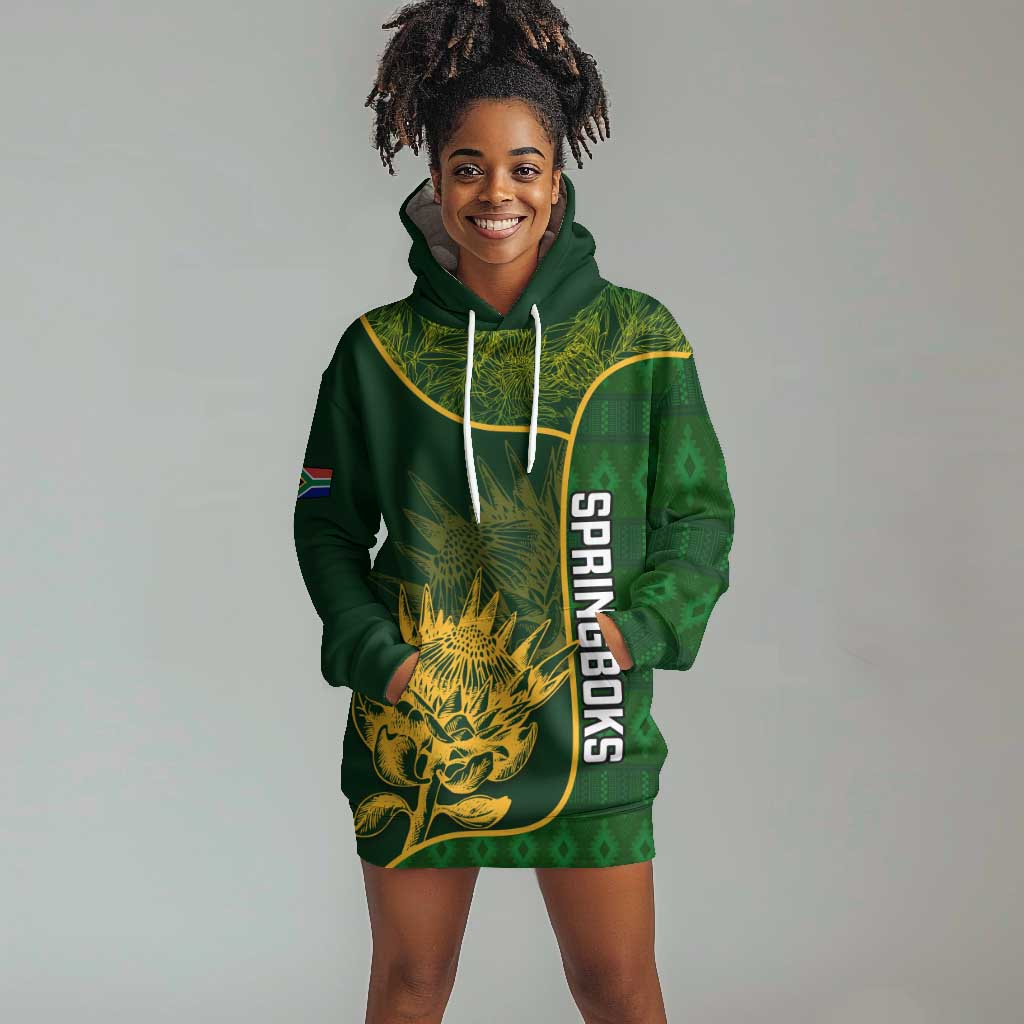 Custom South Africa Rugby Hoodie Dress Go Champions Springboks Flower