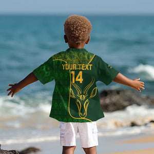 Custom South Africa Rugby Kid Hawaiian Shirt Go Champions Springboks Flower