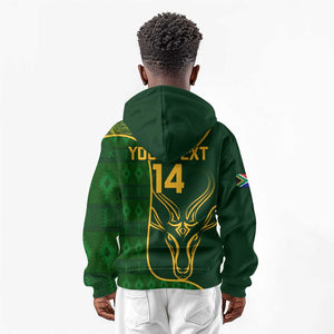 Custom South Africa Rugby Kid Hoodie Go Champions Springboks Flower