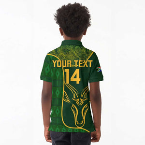 Custom South Africa Rugby Kid Polo Shirt Go Champions Springboks Flower