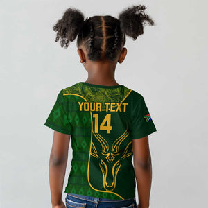 Custom South Africa Rugby Kid T shirt Go Champions Springboks Flower