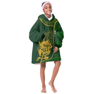 Custom South Africa Rugby KId Wearable Blanket Hoodie Go Champions Springboks Flower