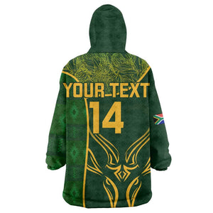 Custom South Africa Rugby KId Wearable Blanket Hoodie Go Champions Springboks Flower