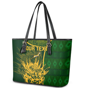 Custom South Africa Rugby Leather Tote Bag Go Champions Springboks Flower