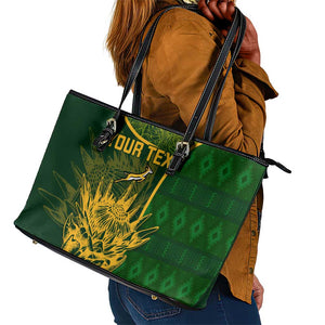 Custom South Africa Rugby Leather Tote Bag Go Champions Springboks Flower