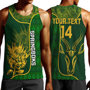 Custom South Africa Rugby Men Tank Top Go Champions Springboks Flower