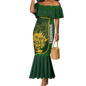 Custom South Africa Rugby Mermaid Dress Go Champions Springboks Flower