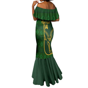 Custom South Africa Rugby Mermaid Dress Go Champions Springboks Flower