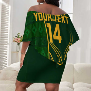 Custom South Africa Rugby Off Shoulder Short Dress Go Champions Springboks Flower