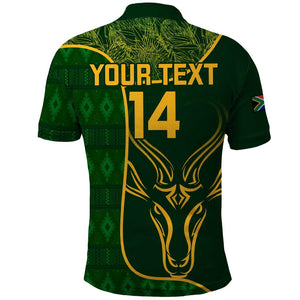 Custom South Africa Rugby Polo Shirt Go Champions Springboks Flower