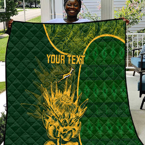 Custom South Africa Rugby Quilt Go Champions Springboks Flower