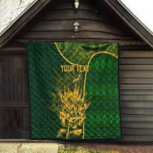 Custom South Africa Rugby Quilt Go Champions Springboks Flower