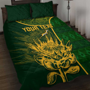 Custom South Africa Rugby Quilt Bed Set Go Champions Springboks Flower