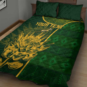 Custom South Africa Rugby Quilt Bed Set Go Champions Springboks Flower