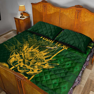 Custom South Africa Rugby Quilt Bed Set Go Champions Springboks Flower