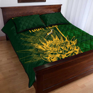 Custom South Africa Rugby Quilt Bed Set Go Champions Springboks Flower