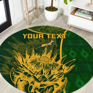 Custom South Africa Rugby Round Carpet Go Champions Springboks Flower