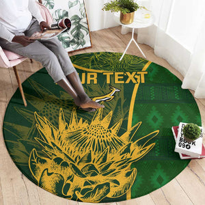 Custom South Africa Rugby Round Carpet Go Champions Springboks Flower