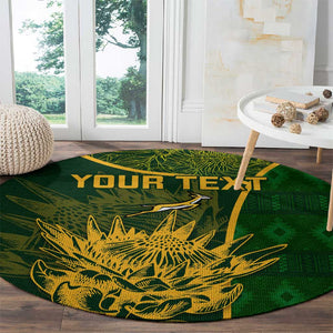 Custom South Africa Rugby Round Carpet Go Champions Springboks Flower