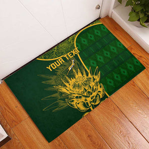 Custom South Africa Rugby Rubber Doormat Go Champions Springboks Flower