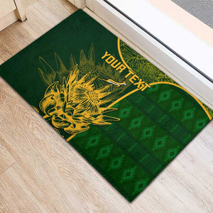 Custom South Africa Rugby Rubber Doormat Go Champions Springboks Flower