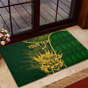 Custom South Africa Rugby Rubber Doormat Go Champions Springboks Flower