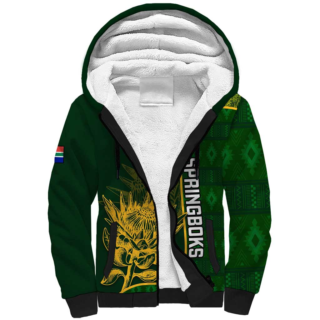 Custom South Africa Rugby Sherpa Hoodie Go Champions Springboks Flower