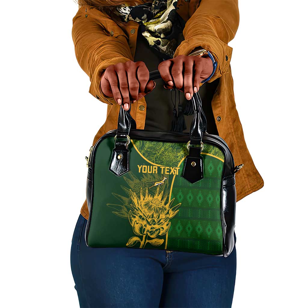 Custom South Africa Rugby Shoulder Handbag Go Champions Springboks Flower