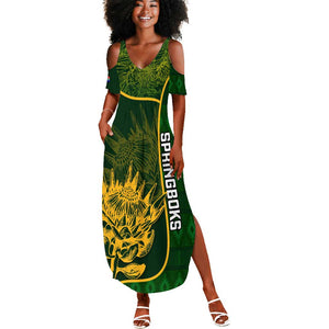 Custom South Africa Rugby Summer Maxi Dress Go Champions Springboks Flower