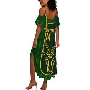 Custom South Africa Rugby Summer Maxi Dress Go Champions Springboks Flower