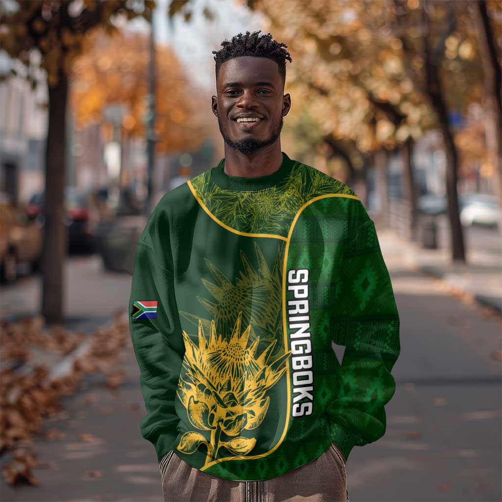 Custom South Africa Rugby Sweatshirt Go Champions Springboks Flower