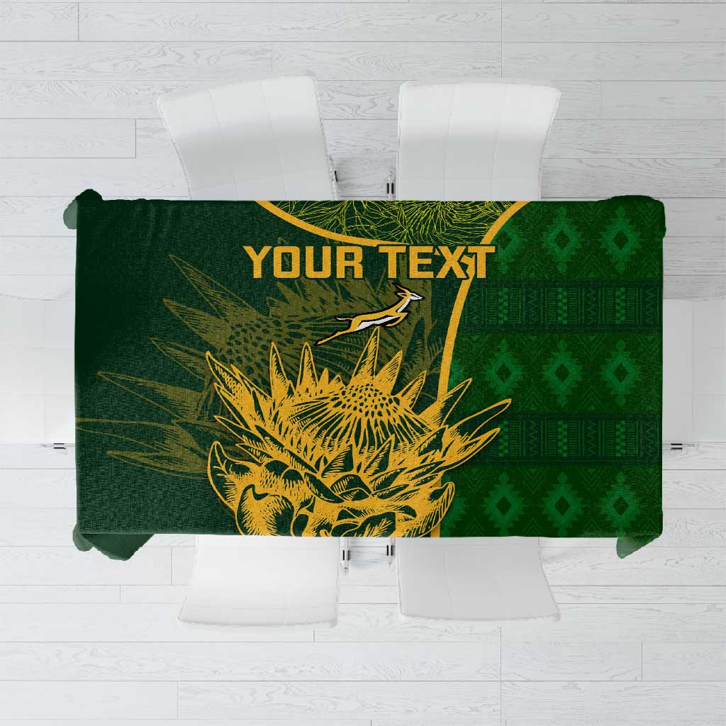 Custom South Africa Rugby Tablecloth Go Champions Springboks Flower