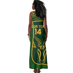 Custom South Africa Rugby Tank Maxi Dress Go Champions Springboks Flower