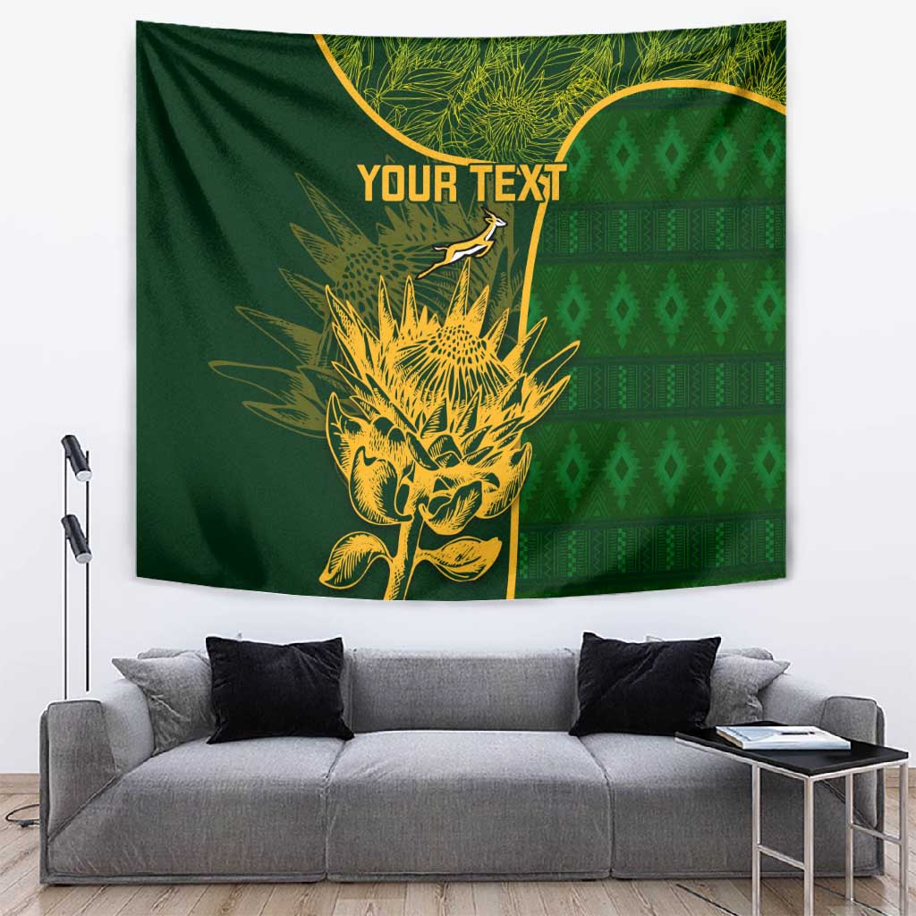 Custom South Africa Rugby Tapestry Go Champions Springboks Flower