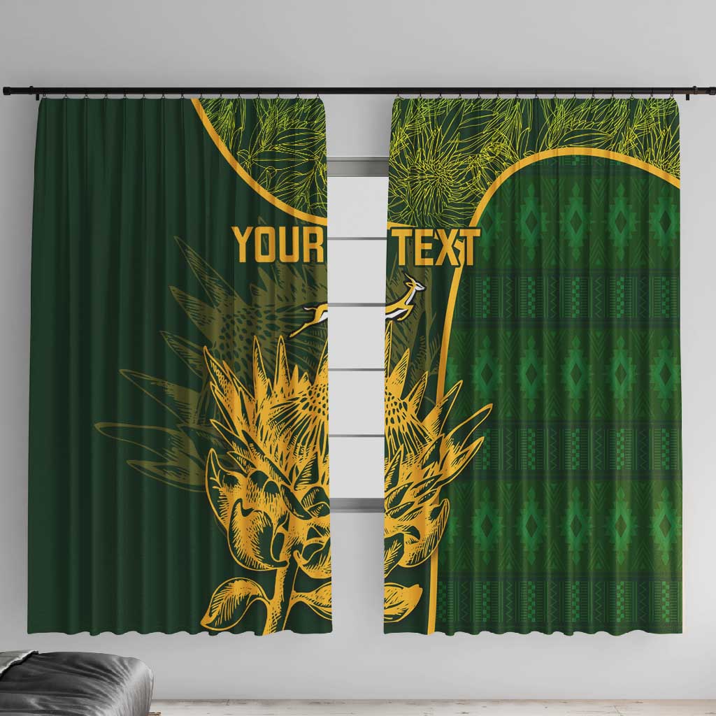 Custom South Africa Rugby Window Curtain Go Champions Springboks Flower