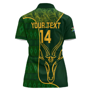 Custom South Africa Rugby Women Polo Shirt Go Champions Springboks Flower