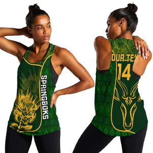 Custom South Africa Rugby Women Racerback Tank Go Champions Springboks Flower