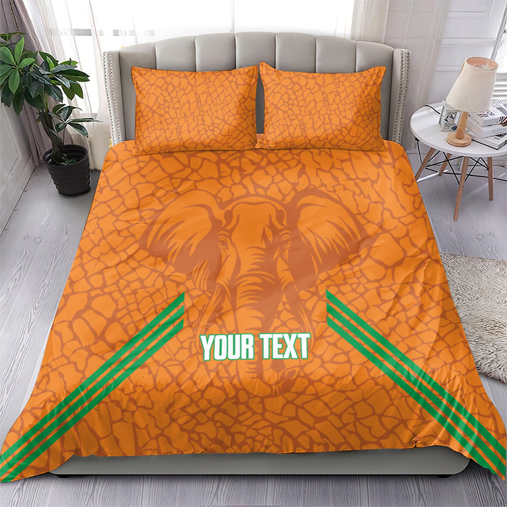 Ivory Coast Football Custom Bedding Set Les Elephants Dames Skin Style