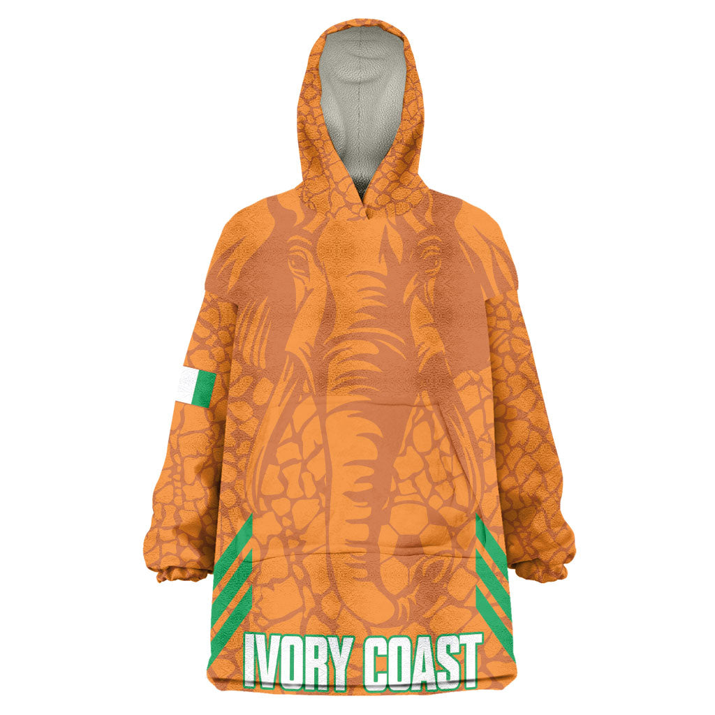 Ivory Coast Football Custom Kid Wearable Blanket Hoodie Les Elephants Dames Skin Style
