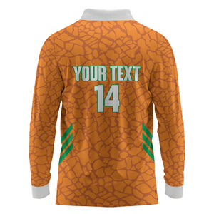 Ivory Coast Football Custom Long Sleeve Polo Shirt Les Elephants Dames Skin Style