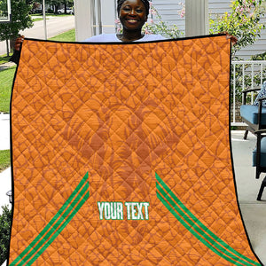 Ivory Coast Football Custom Quilt Les Elephants Dames Skin Style